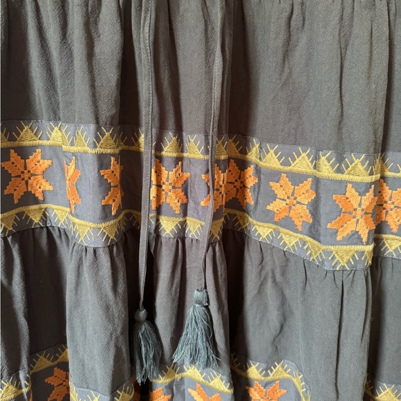 Ivy City Capri Dress XL Tiered Quilt Star Embroidered Midi Dress - Picture 5 of 6